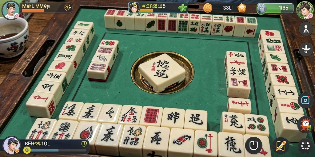 Tampilan permainan Mahjong di 33L dengan grafis menawan.