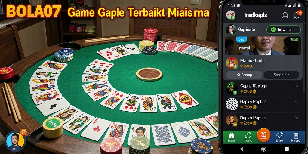 Screenshot gameplay <strong>BOLA07</strong> menampilkan suasana kompetitif dalam bermain Gaple.