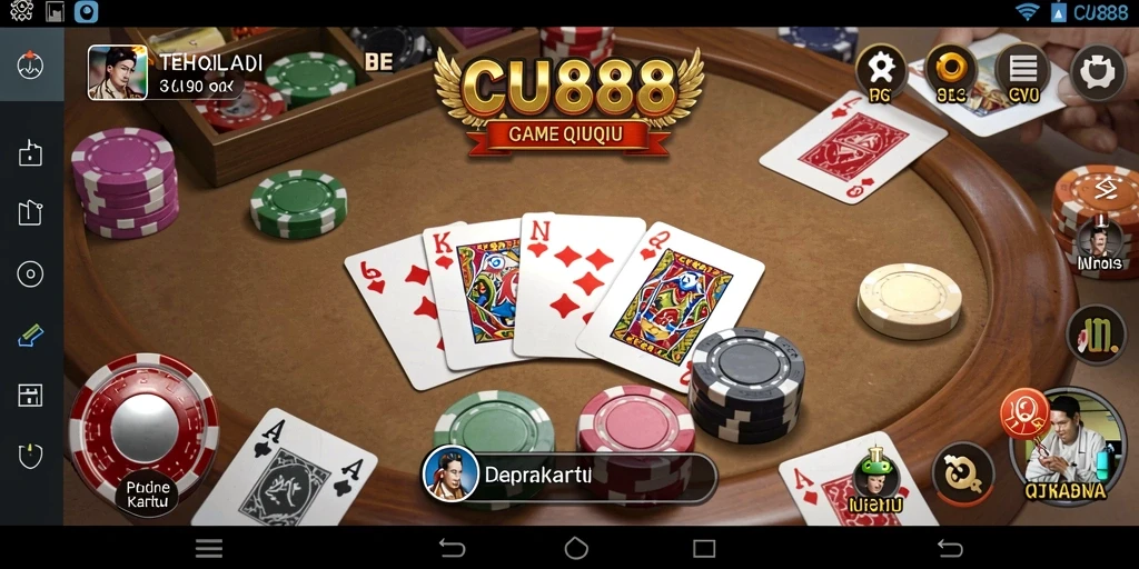 Screenshot CU888 menampilkan gameplay QiuQiu yang mengasyikkan.
