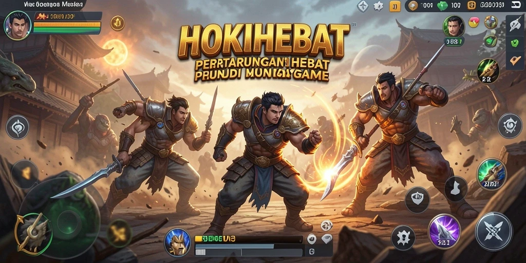 Tampilan gameplay HOKIHEBAT yang mendebarkan dan penuh aksi.
