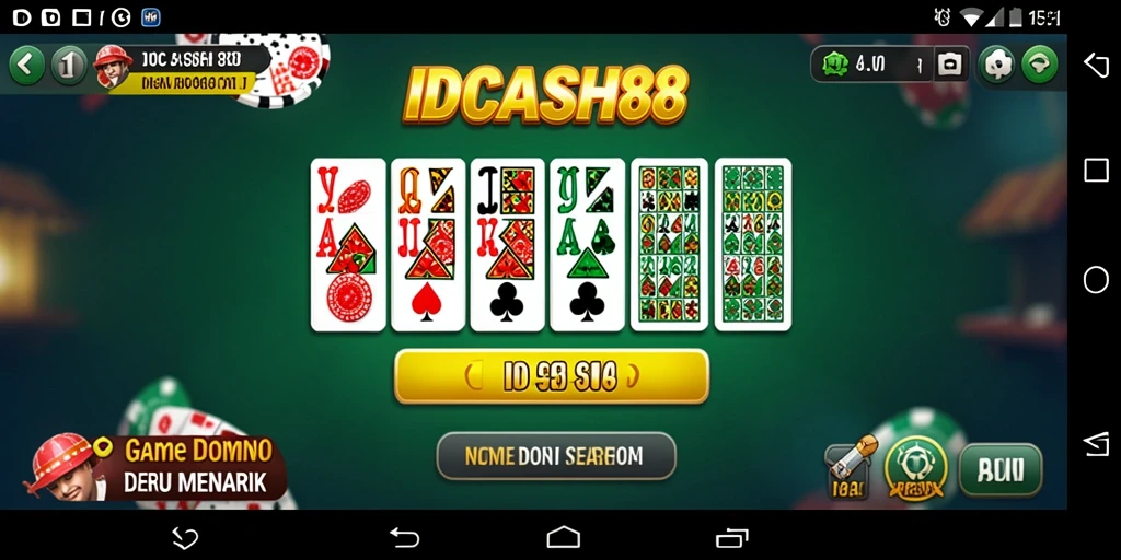 Screenshoot gameplay IDCASH88 yang menunjukkan keseruan bermain Domino.