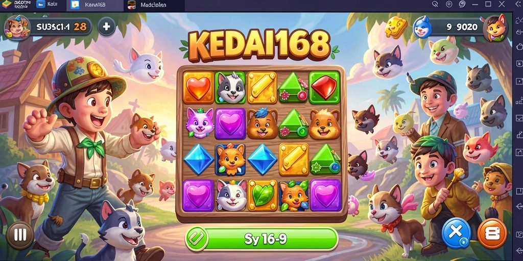 Screenshot gameplay KEDAI168 dengan match-3 yang menarik.