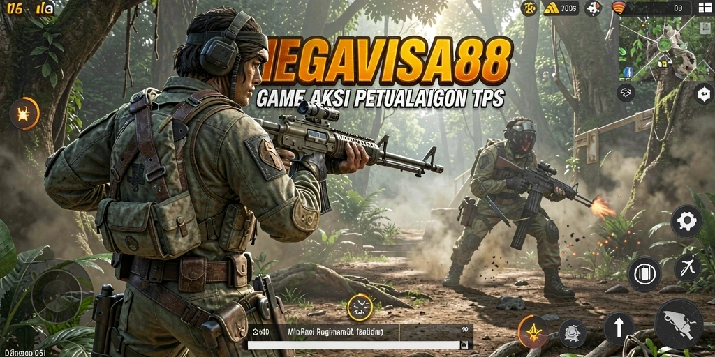 Screenshot utama MEGAVISA88 menampilkan aksi seru di game TPS.