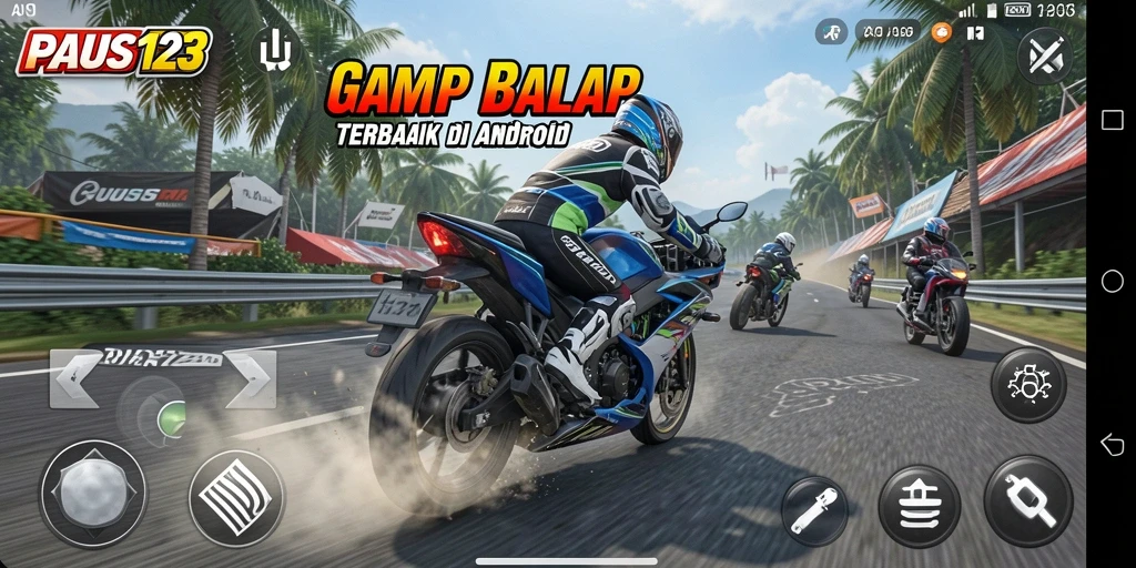 Tampilan gameplay seru dari balapan motor di PAUS123.