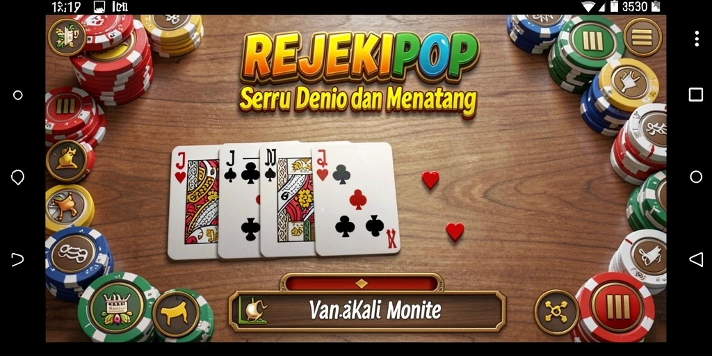 Tampilan gameplay menarik dari REJEKIPOP dengan domino berwarna-warni.