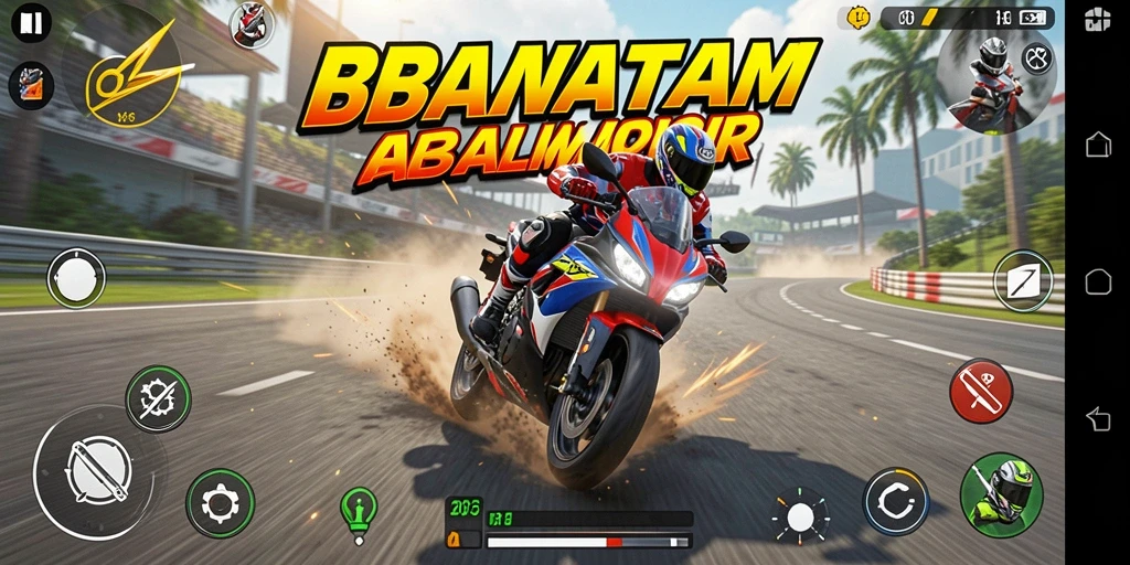 Gameplay menegangkan RPVIP6 di lintasan balapan motor.