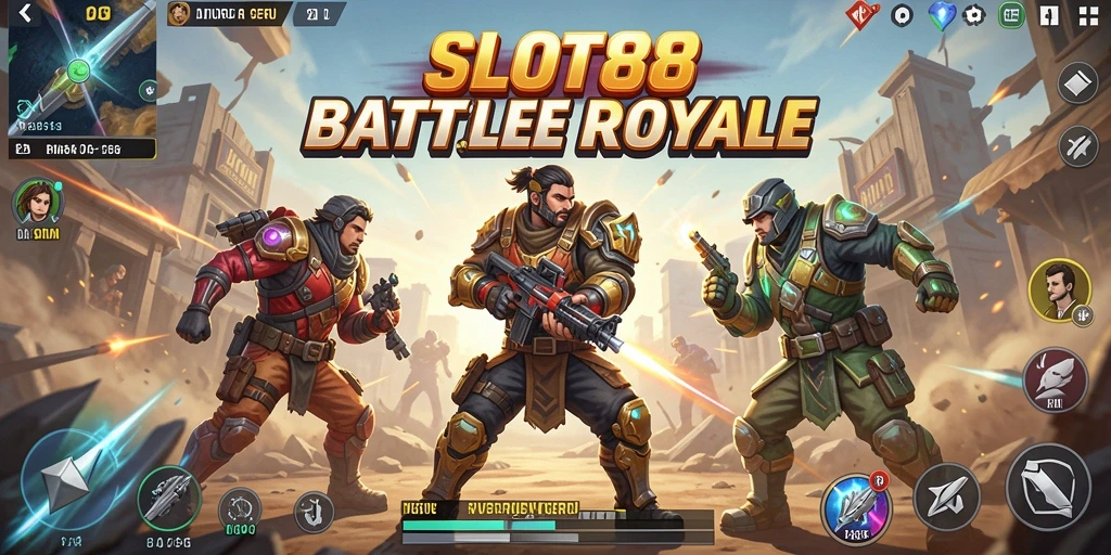 Tampilan permainan seru di SLOT88 dengan aksi Battle Royale yang mendebarkan.