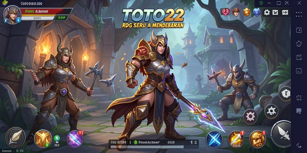 Gameplay TOTO22 dengan karakter yang beraksi dalam pertarungan fantastis.